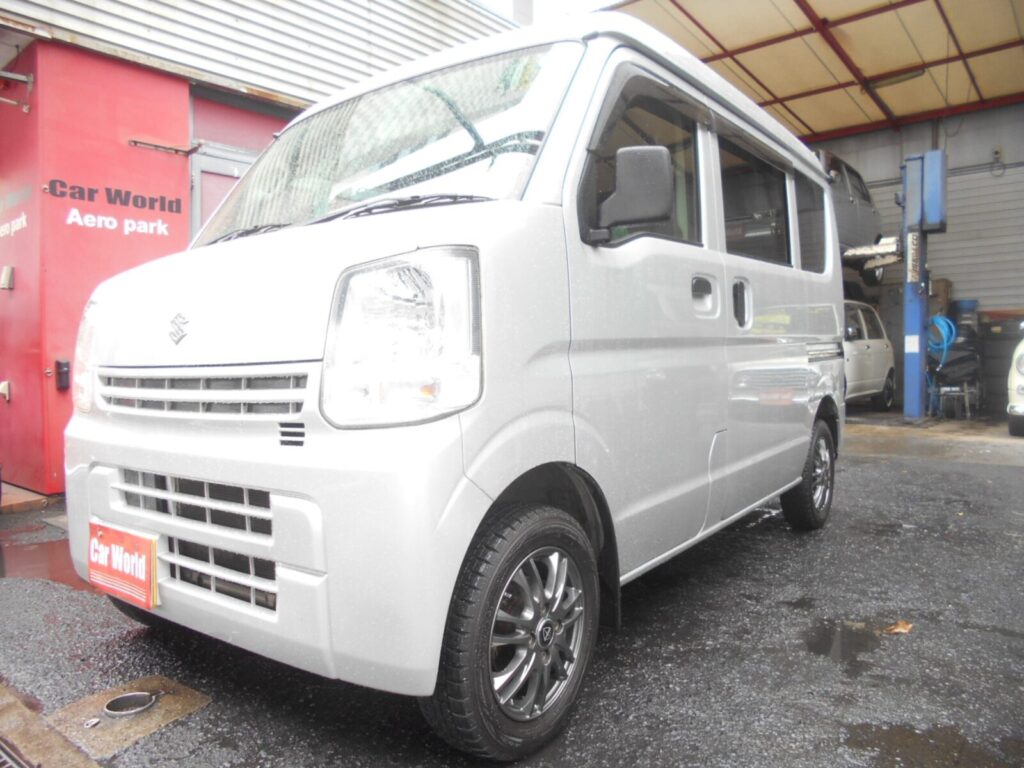 スズキ エブリイ660 PC ハイルーフ 5AGS車 ナビ TV PWウインドウ 集中キーレス オートマ カーセンサーアフター保証 （シルバーメタリック）