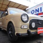 ミラジーノを　ノーマル車から　ドレスアップ車　まで取り揃えておりますので、一度遊びに来てください。